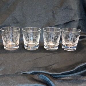 MCM Noritake Etched Bamboo Old Fashioned Glass Set